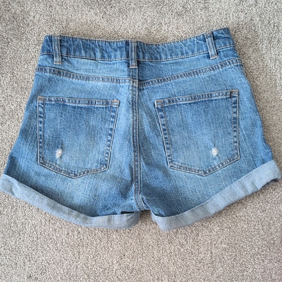 H&M | Blue Jean Shorts Distressed Denim - Picture 4 of 4